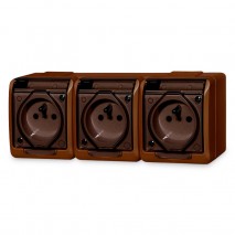 zásuvka vodo GALATEA 3-nás. hnedá/priehľ.  5323-05